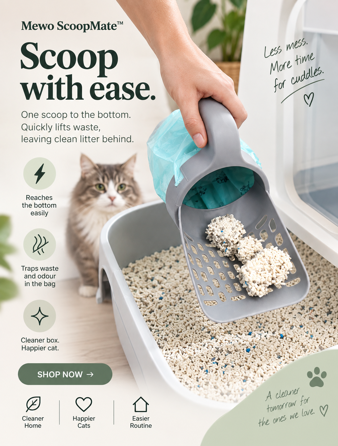 Cat Supplies Cat Litter Scoop with Refill Reusable Pet Cleaning Tool Cat Toilet Waste Cleaner Cat Litter Box Special